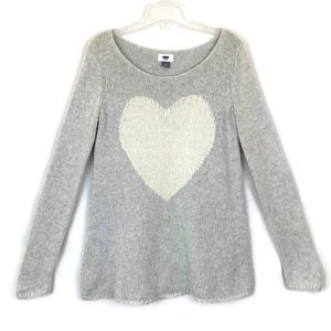 Old Navy Grey knit Heart sweater